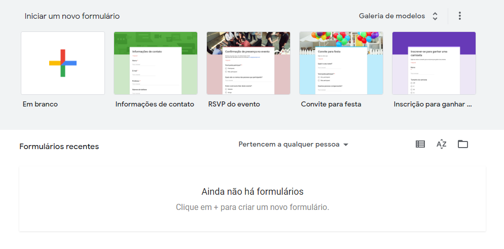 Exemplo formulario google docs