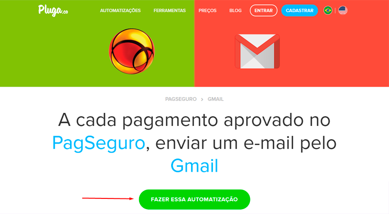 integracao gmail pagseguro