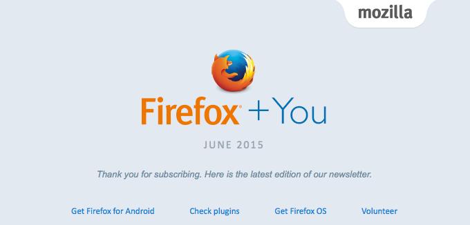 Header do email marketing da Mozilla - Pluga