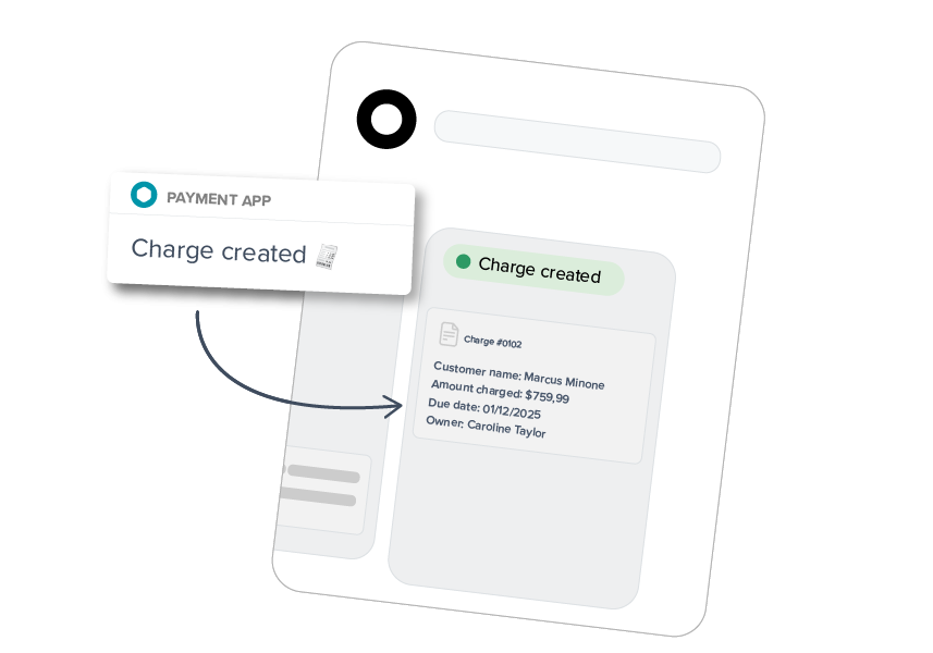 Data from a new charge being sent to an invoicing app